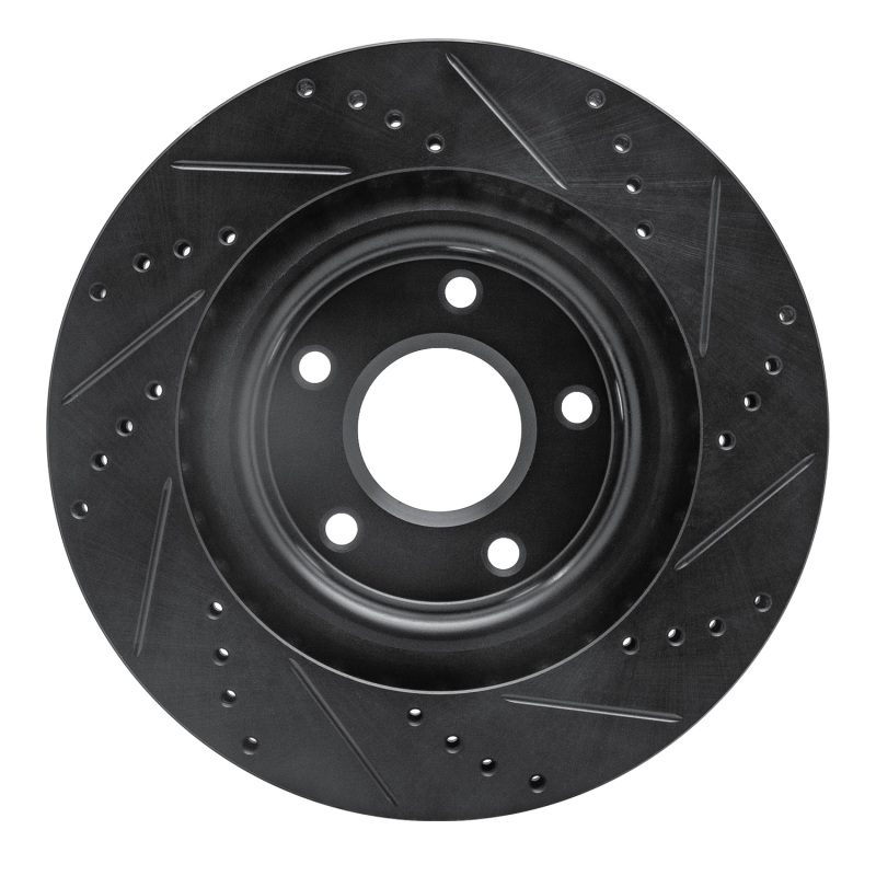 Cadillac XLR Brake Rotor (1) - Front Left - R1 Concepts - Drilled & Slotted - Black - `05-`13
